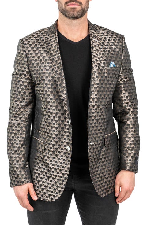 Skullrepeat Brown Jacquard Blazer