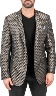 Maceoo Skullrepeat Brown Jacquard Blazer