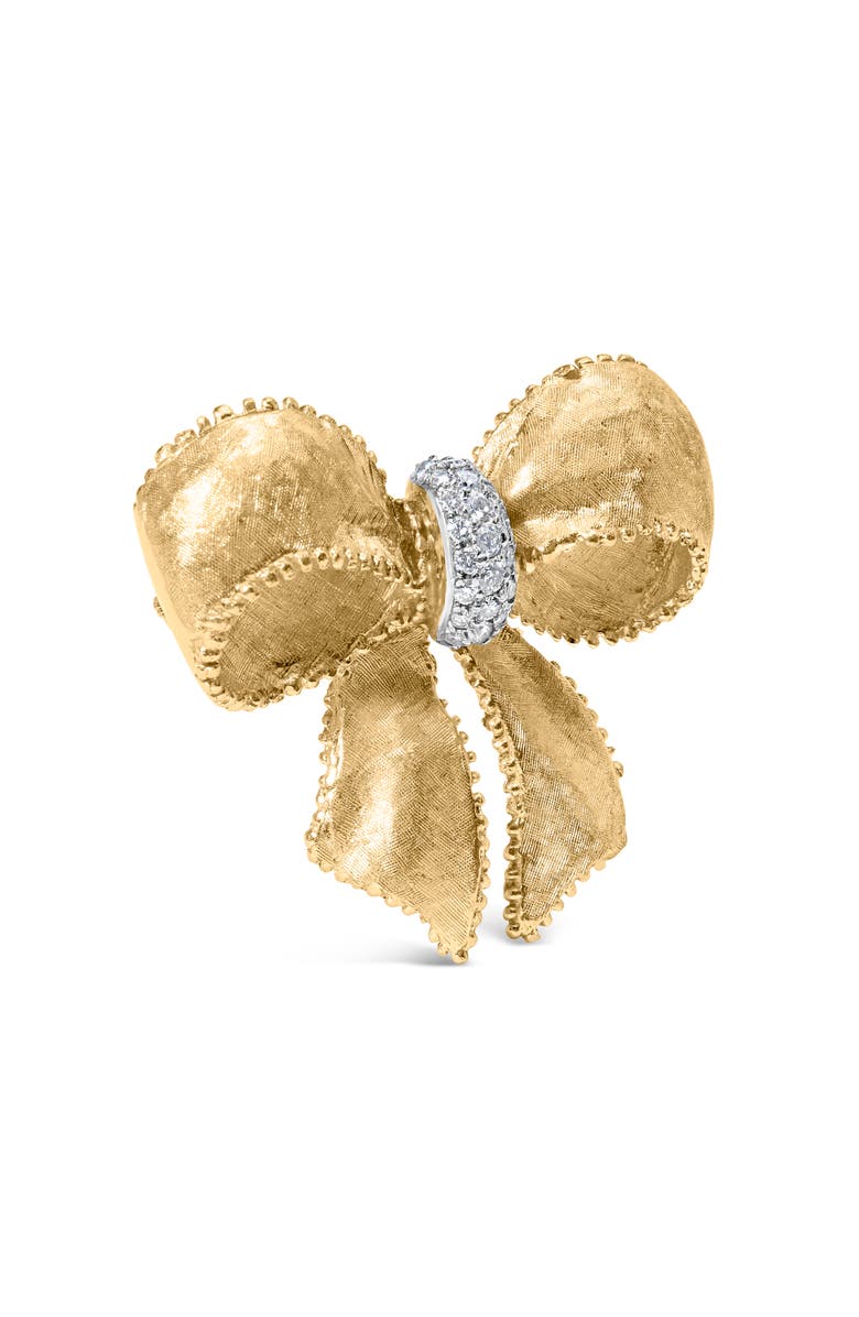 Haus of Brilliance 18K Yellow Gold and 3/5 Cttw Diamond Bow Pin Brooch, Alternate, color, Yellow