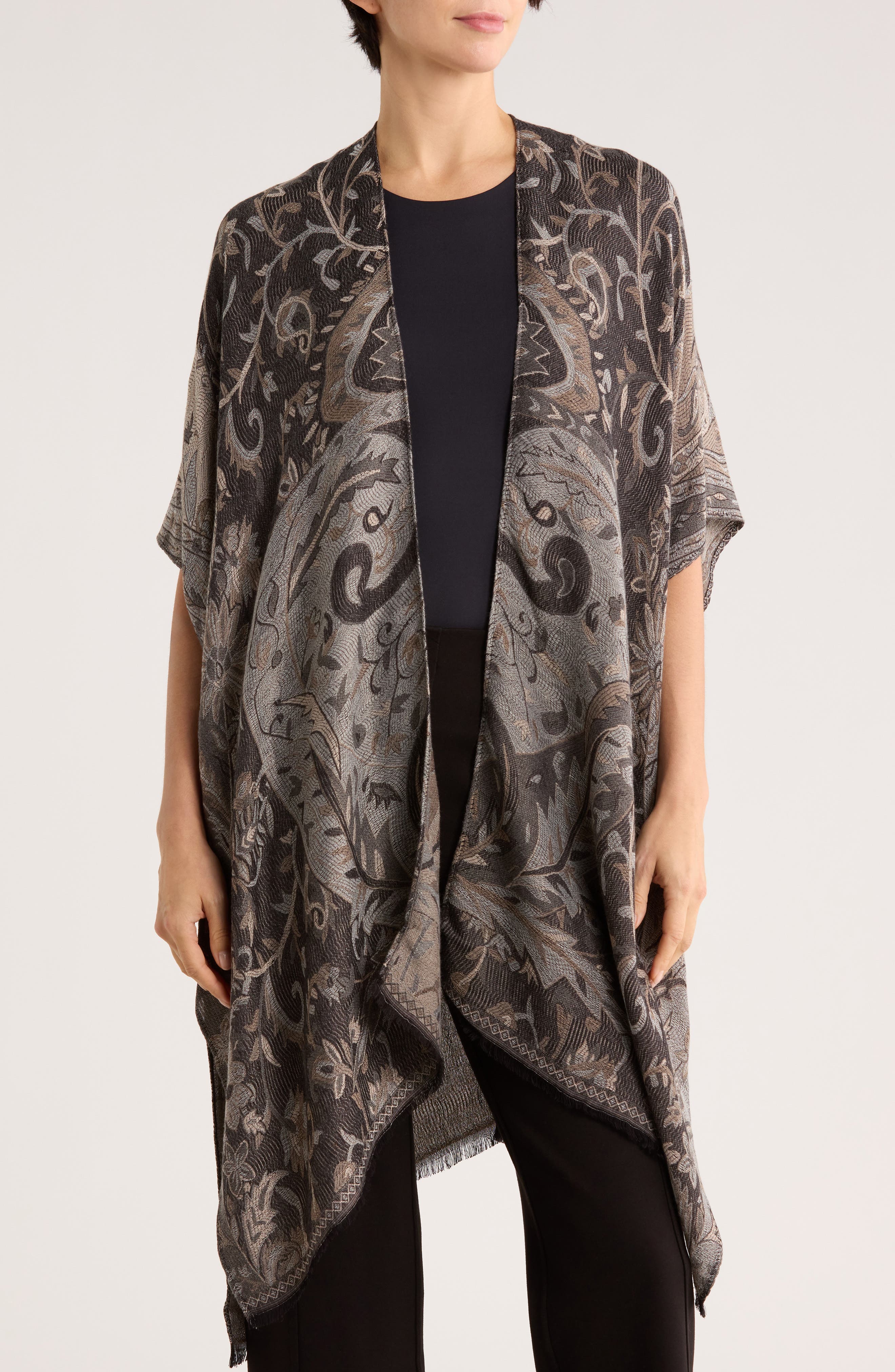 Vince Camuto Paisley Jacquard Topper