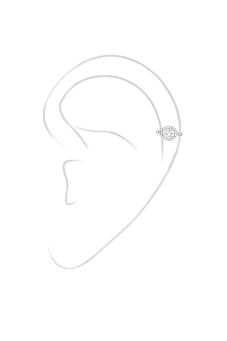 My Twin Diamond Single Clip-On Earring, Alternate, color, WHITE GOLD