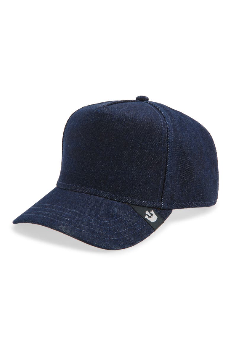 Denim Snapback Cap, Main, color, NAVY