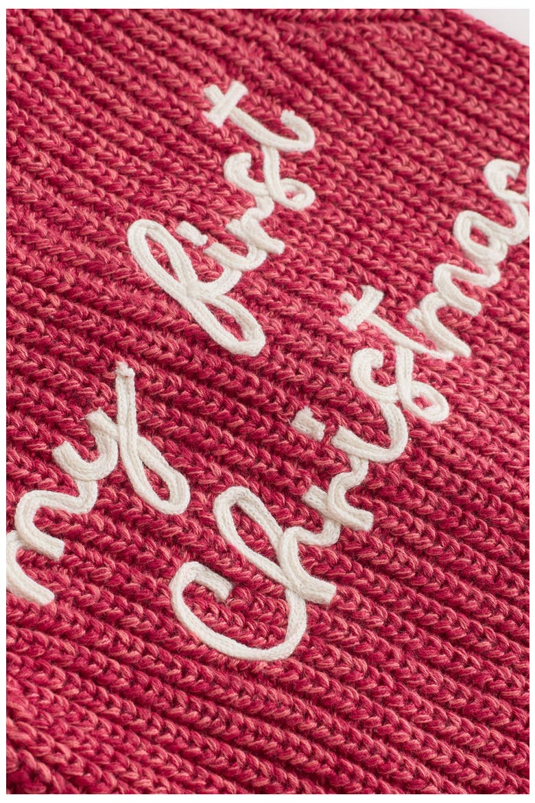 Kids' My 1st Christmas Cardigan, Alternate, color, RED