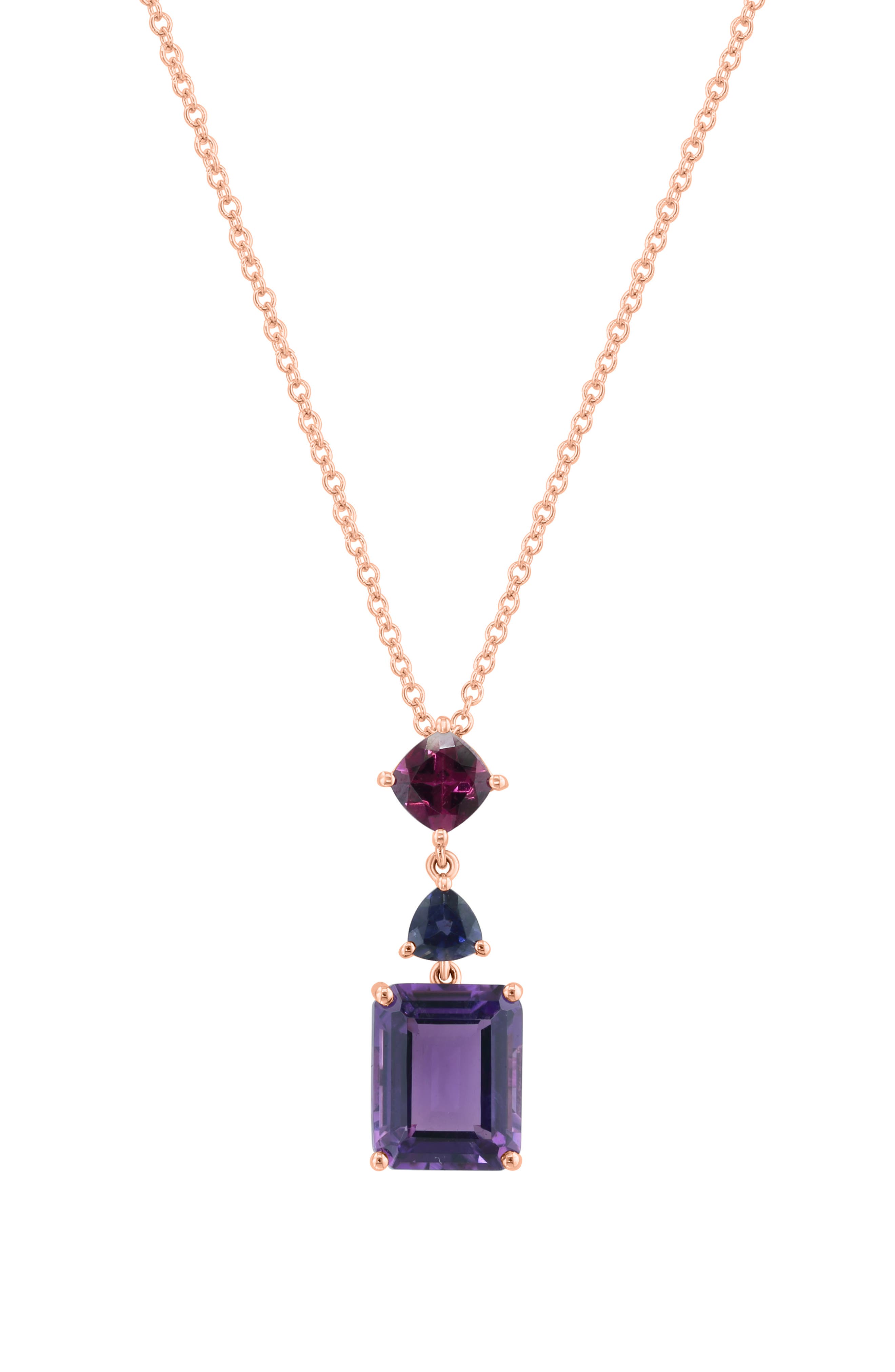 EFFY Rhodolite & Amethyst Pendant Necklace