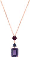 EFFY Rhodolite & Amethyst Pendant Necklace