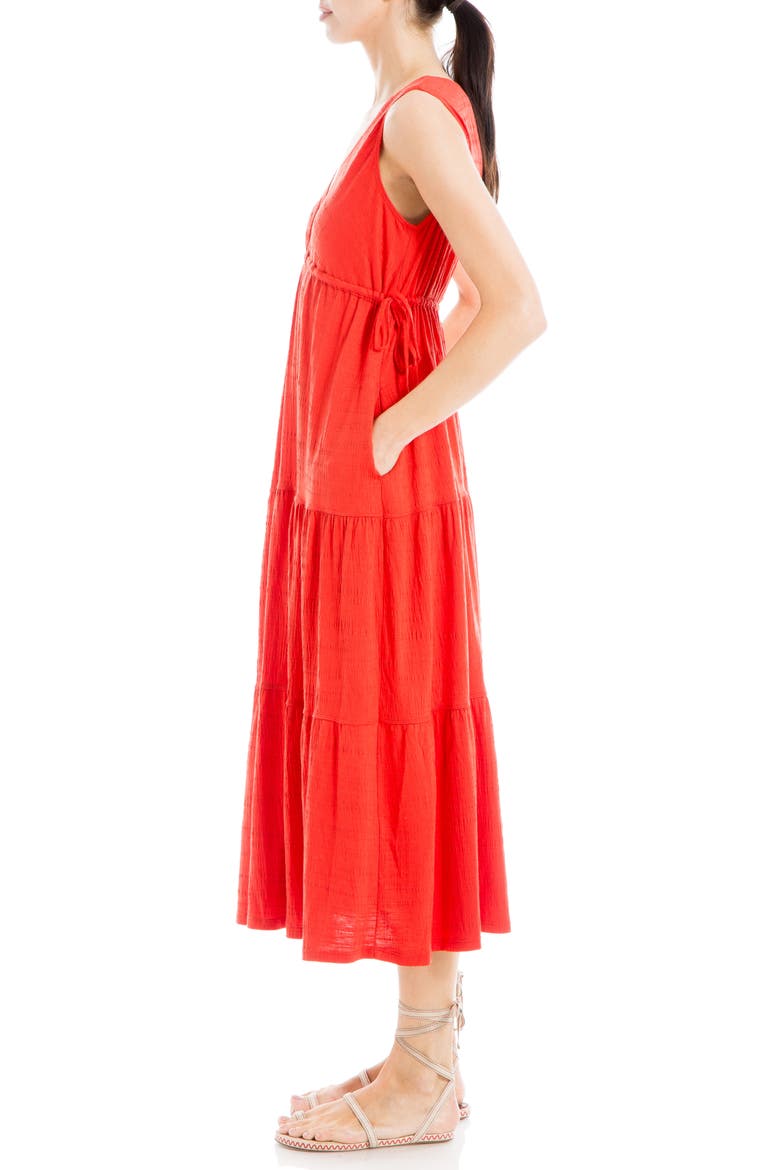 V-Neck Sleeveless Tiered Maxi Dress, Alternate, color, LAVA-LAVA