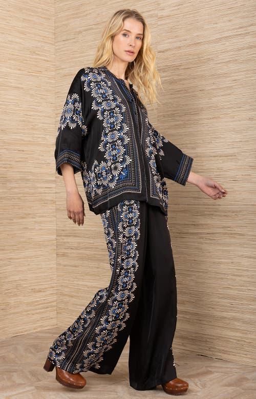 Hale Bob Zaria Charmeuse Top In Black