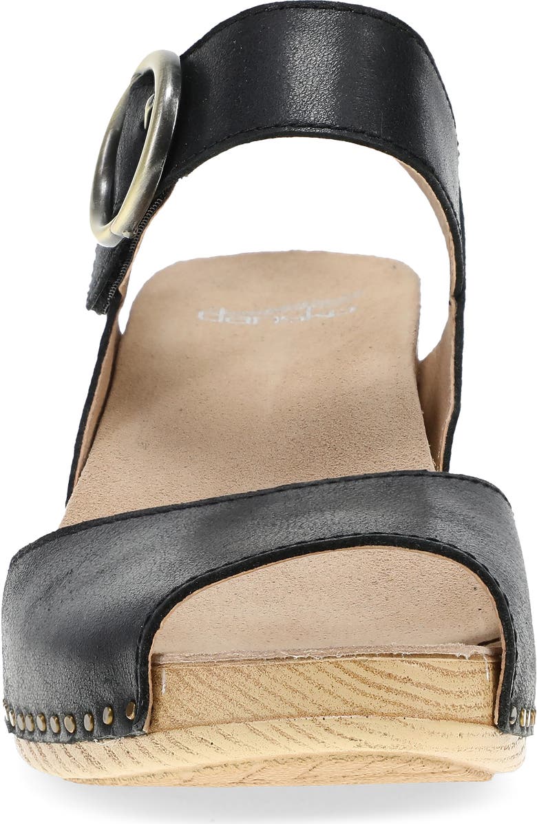 Dansko Tamra Ankle Strap Peep Toe Sandal, Alternate, color, Black
