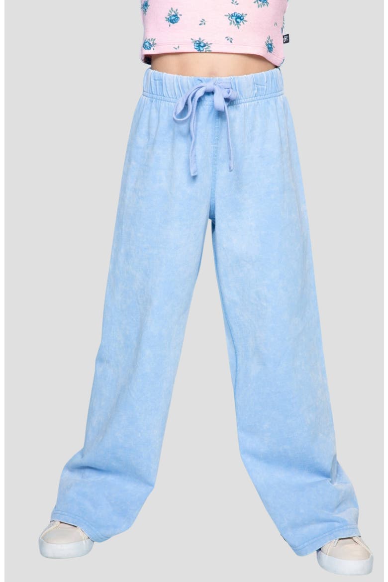 Kids' Washed Wide Leg Pants, Alternate, color, SKY BLUE