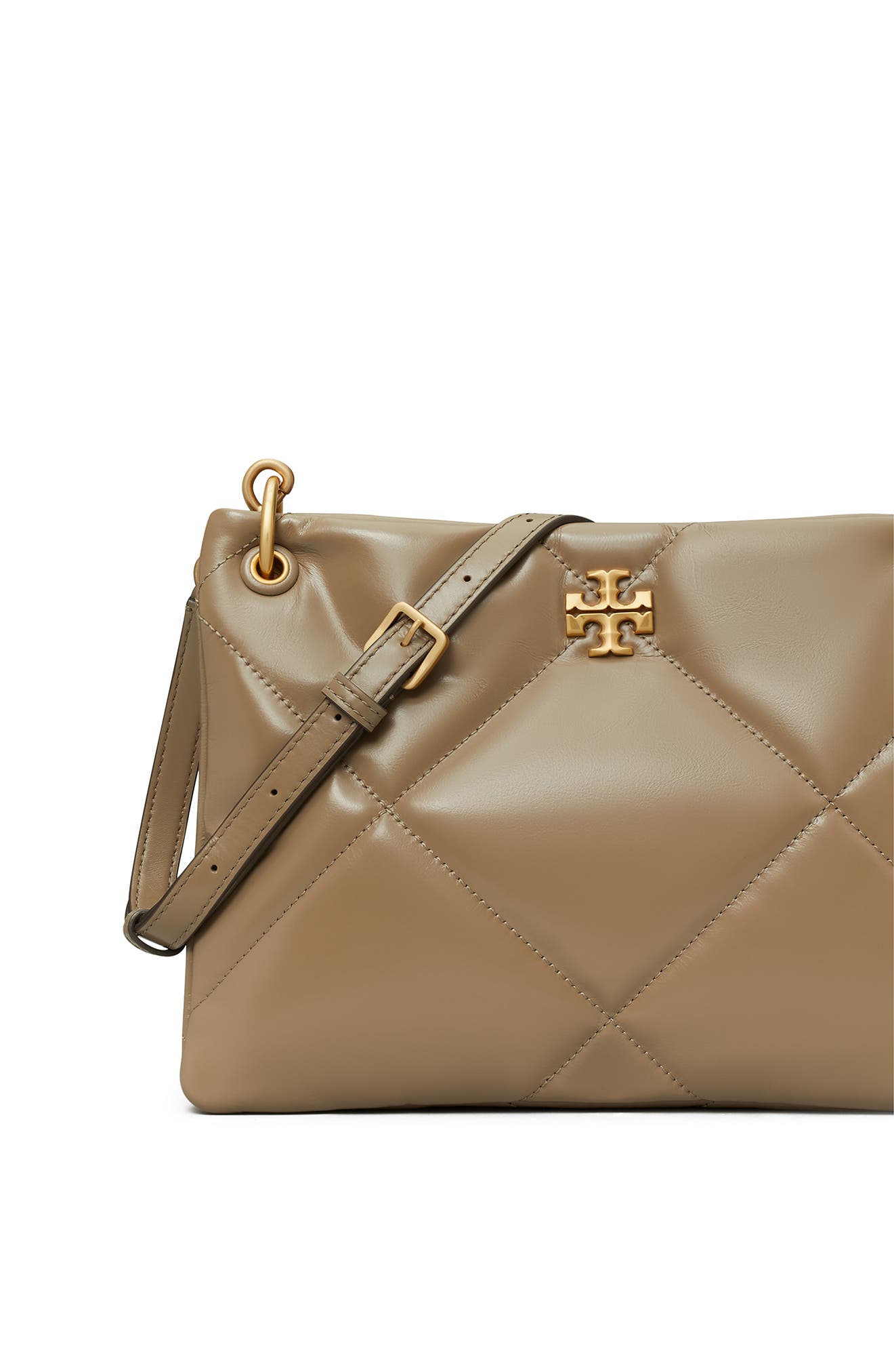 Small Kira Diamond Quilted Leather Shoulder Bag, Alternate, color, TAUPE OAK