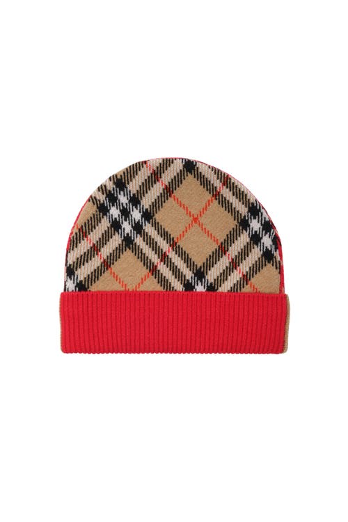 Burberry Check Wool Beanie In Multi