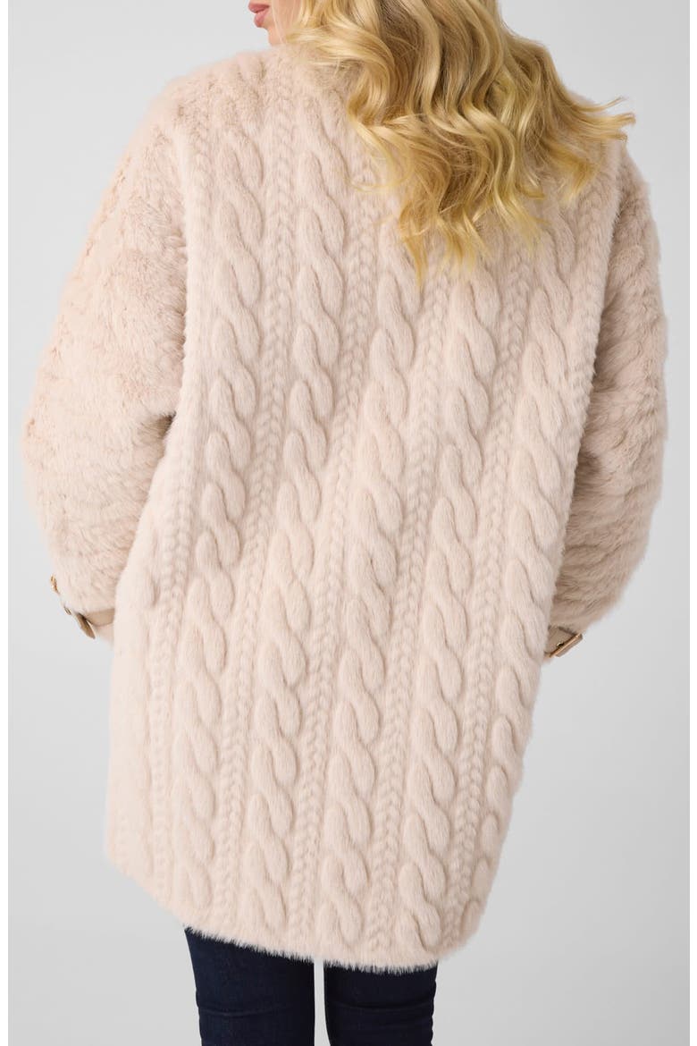 Laura Braided Faux Fur Long Coat, Alternate, color, G1I6-MEDIU