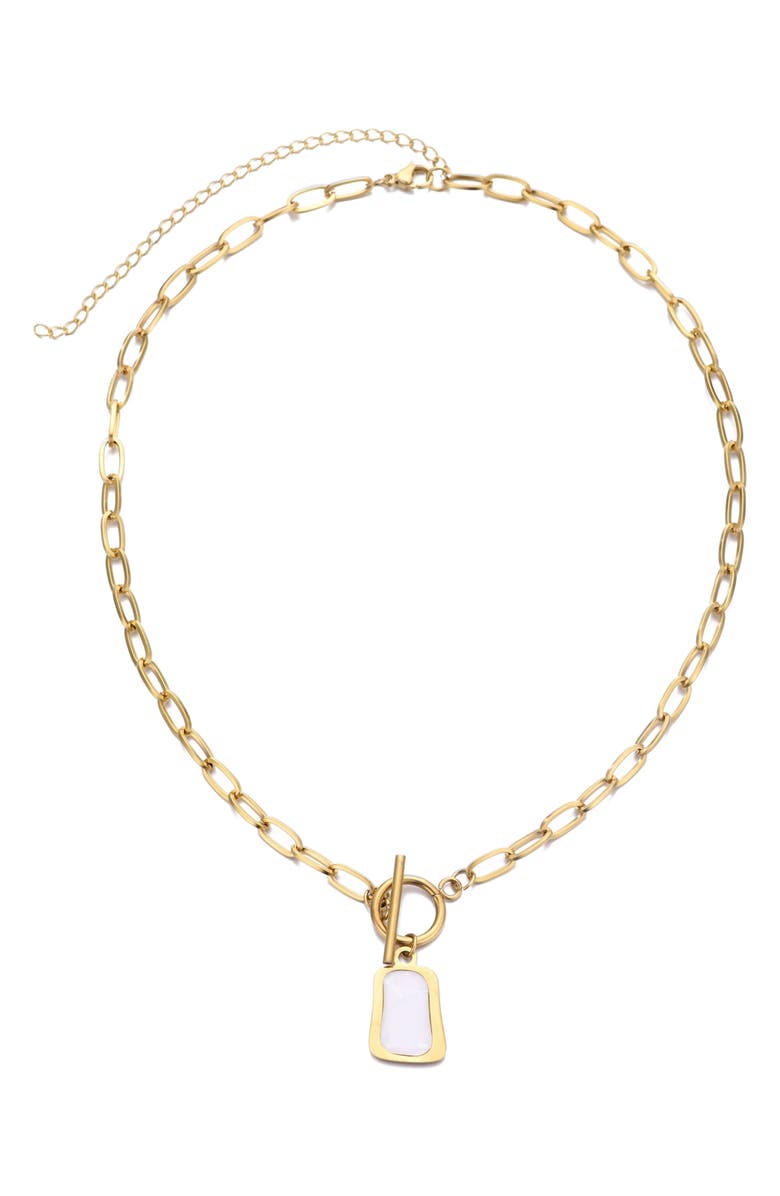 Adornia Mother-of-Pearl Pendant Necklace, Alternate, color, White