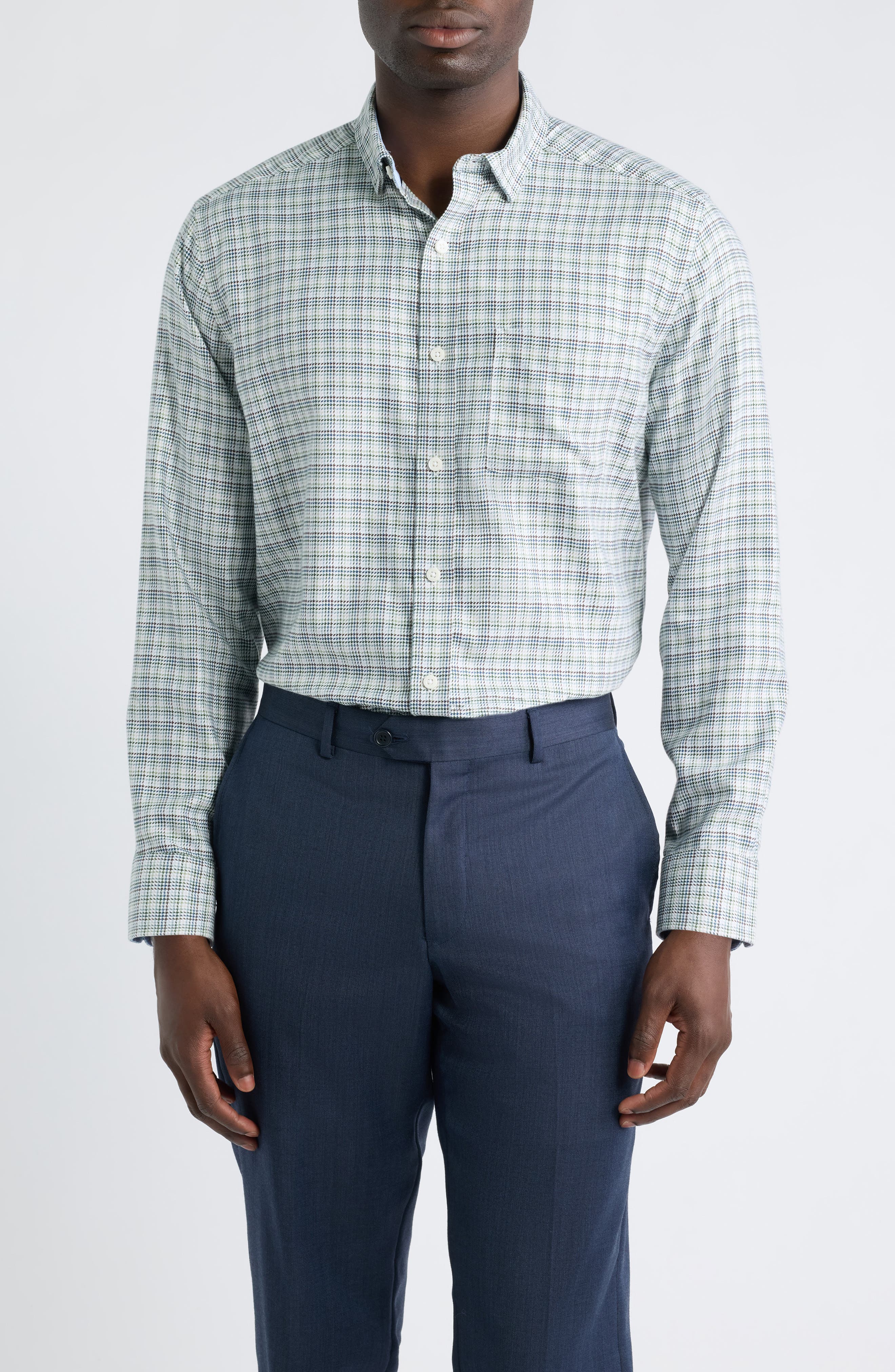 selected GREEN/ NAVY HOUNDSTOOTH