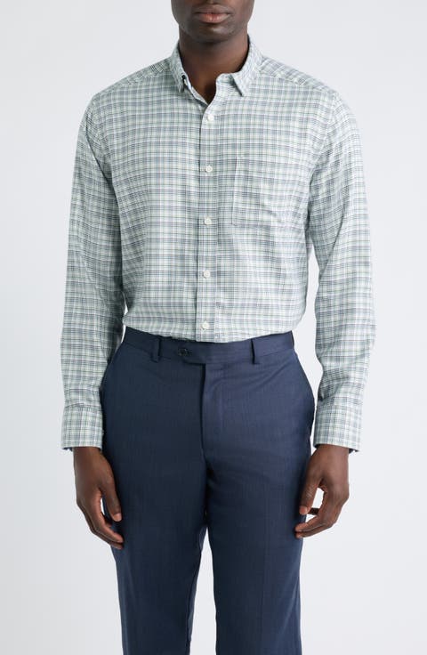 Ovation Check Non-Iron Cotton Button-Up Shirt