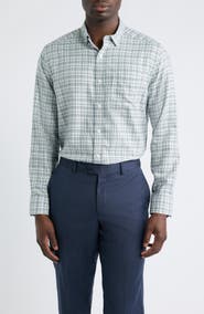 Johnston & Murphy Ovation Check Non-Iron Cotton Button-Up Shirt