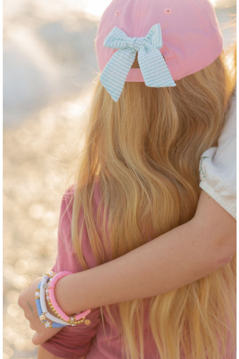 Mermaid Twill Bow Baseball Hat, Alternate, color, Pink