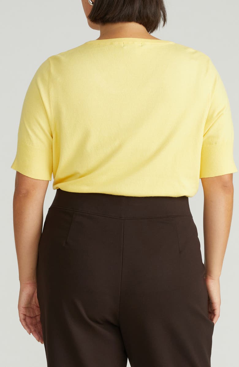 Universal Standard Rosie Short Sleeve Sweater, Alternate, color, Banana Pudding