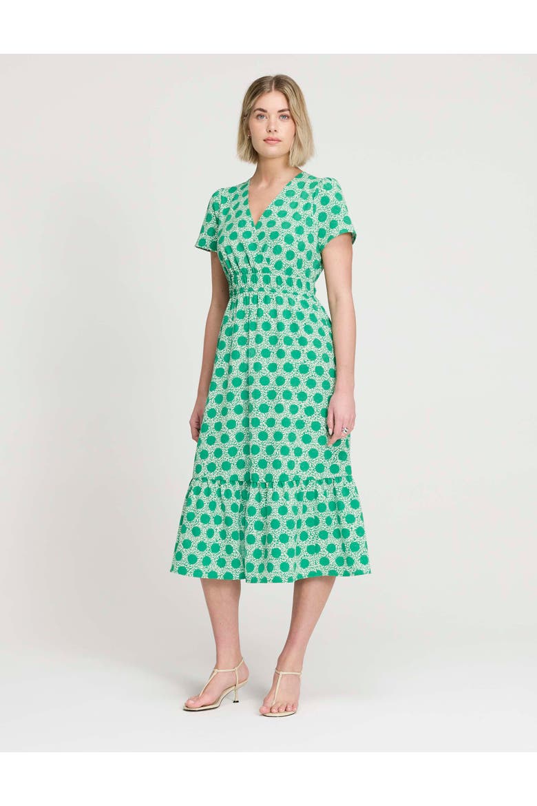 Petite Deena Wrap Midi Dress, Alternate, color, Green Spot