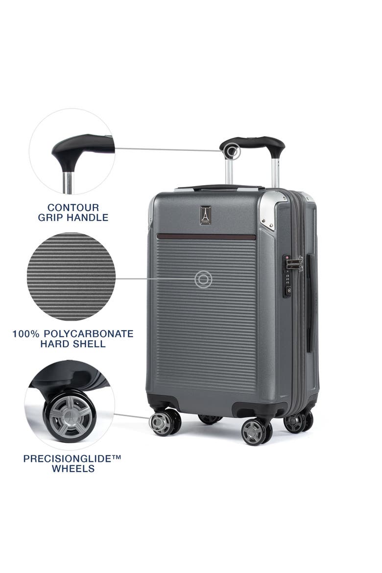Platinum Elite Hardside 21" Carry On Spinner Luggage, Alternate, color, Vintage Grey