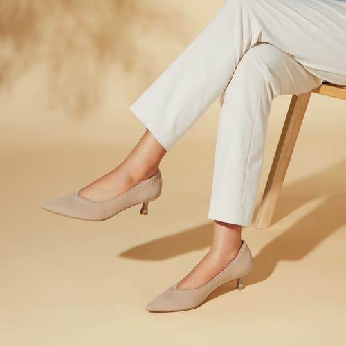 Vivaia Pointed-toe Kitten Heels In Almond