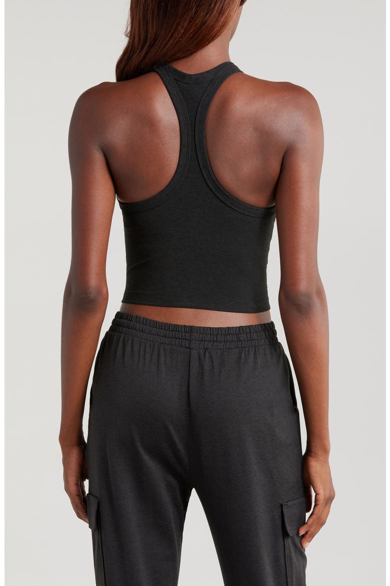 Elevation Racerback Crop Tank, Alternate, color, BLACK HEATHER