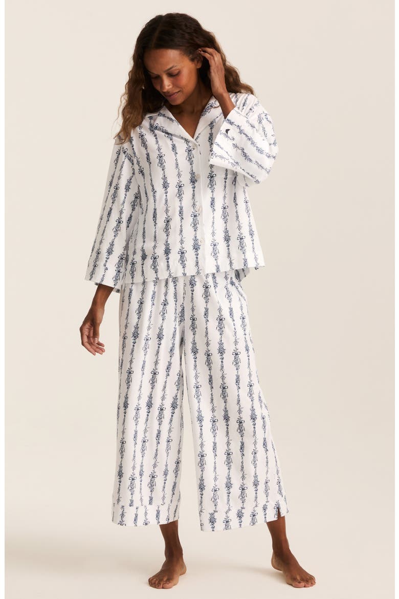 Olivia Pima Cotton Wide Leg Pajamas, Alternate, color, WHITE