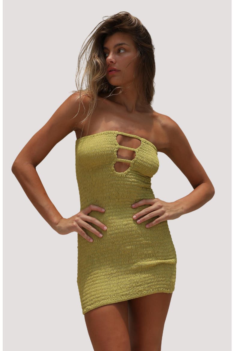 Conchita Strapless Minidress, Alternate, color, SOFT SAGE