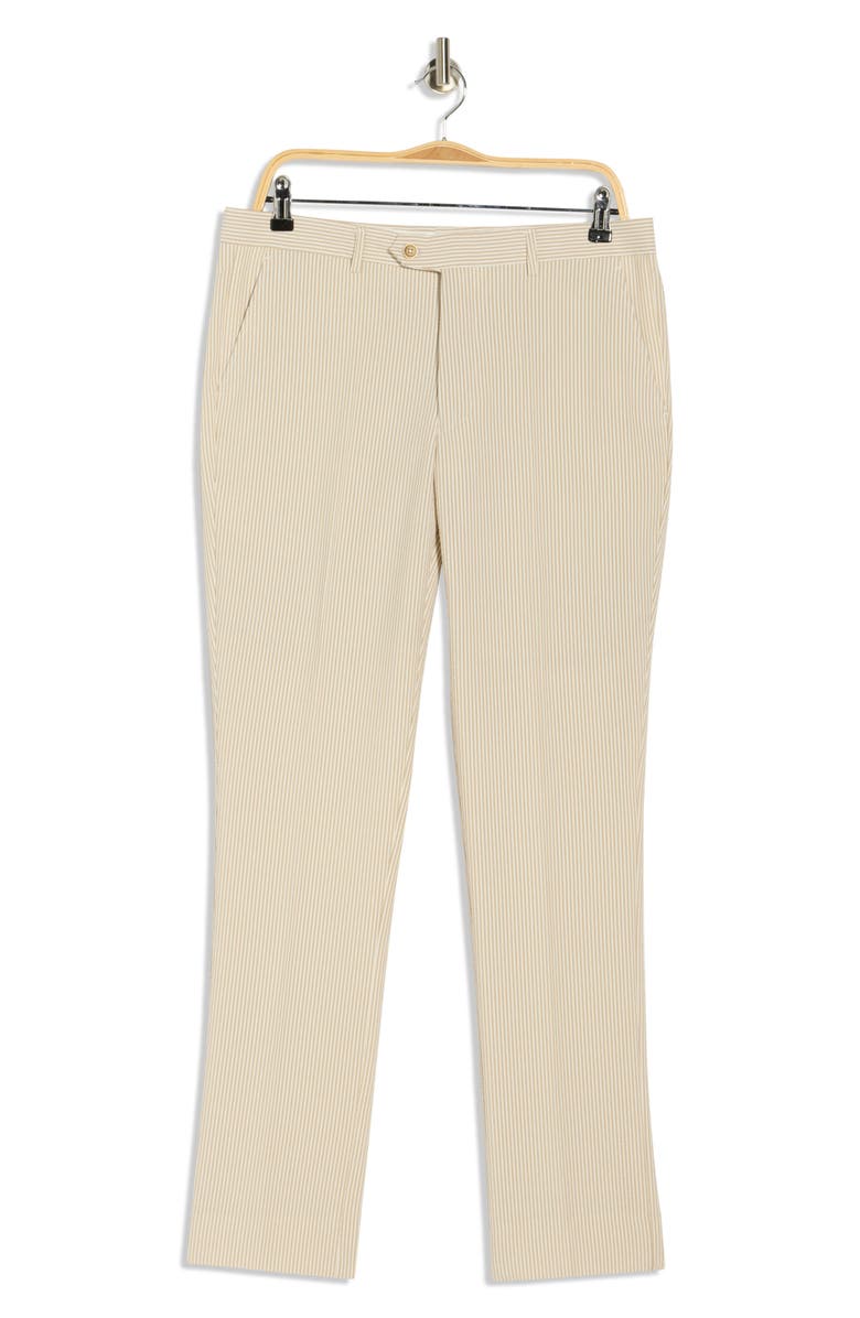 Scotch & Soda Striped Seersucker Suit Pants, Alternate, color, Tan/White