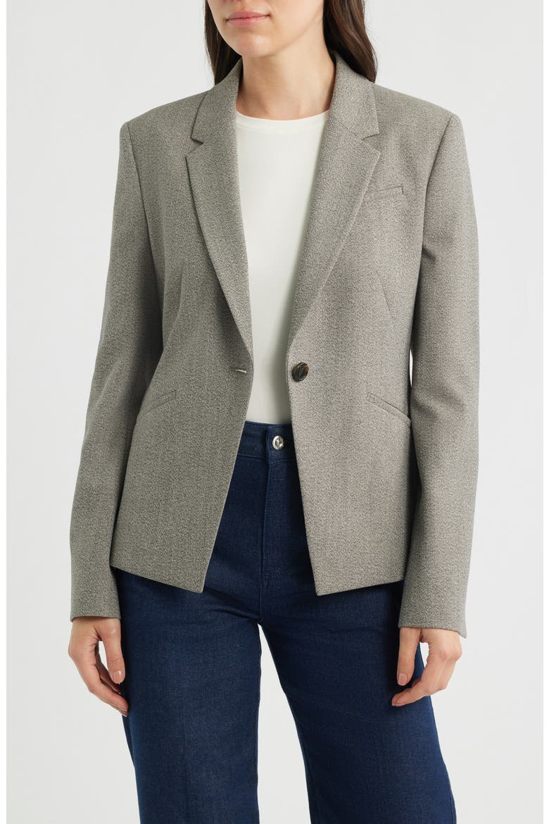Jia Marl Stretch Suiting Jacket, Main, color, OPEN BRN