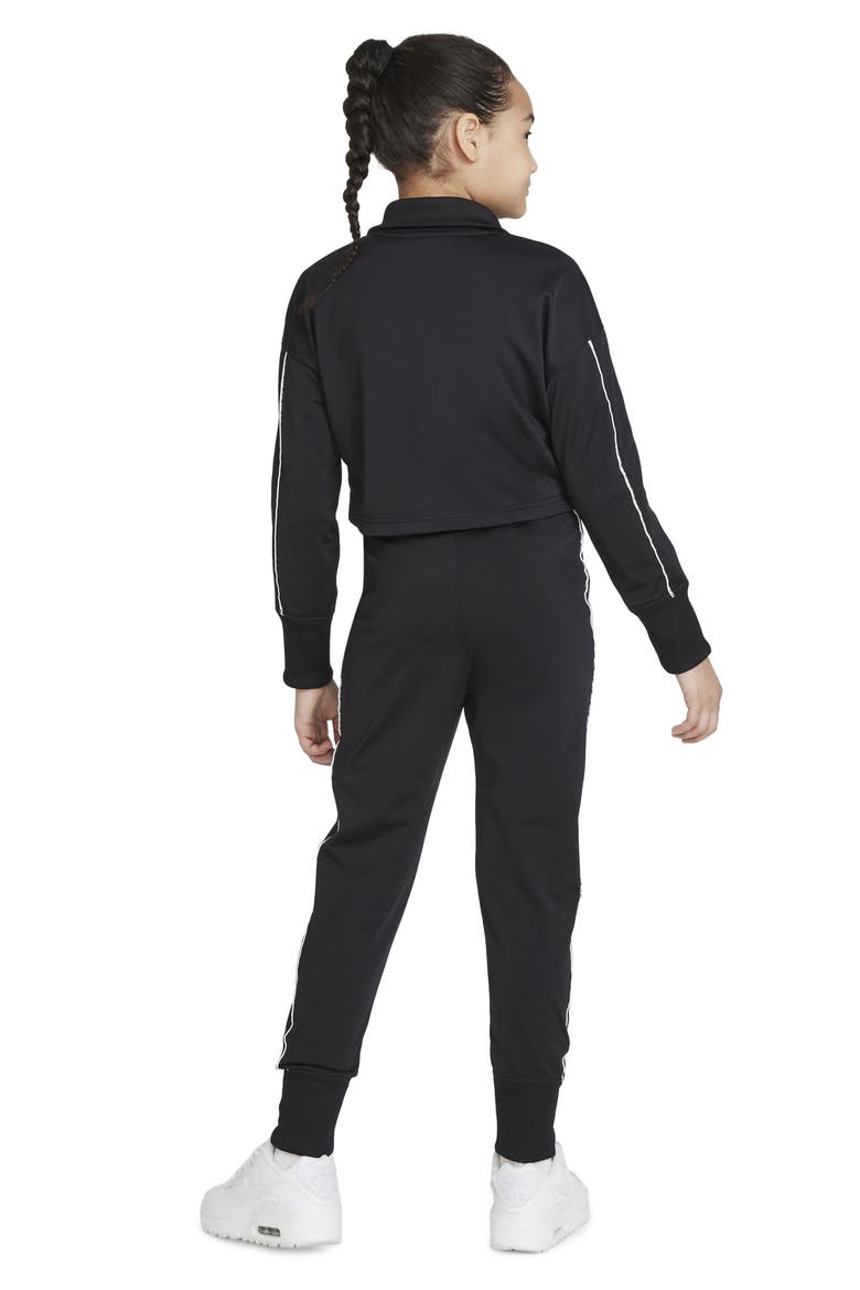 Sportswear Kids' High Waist Tracksuit, Alternate, color, BLACK/ WHITE/ WHITE