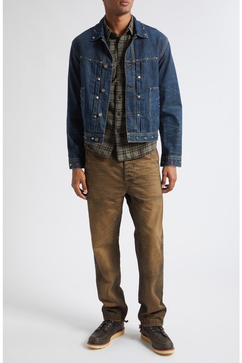 Studded Denim Jacket, Alternate, color, RIDGEWOOD WASH