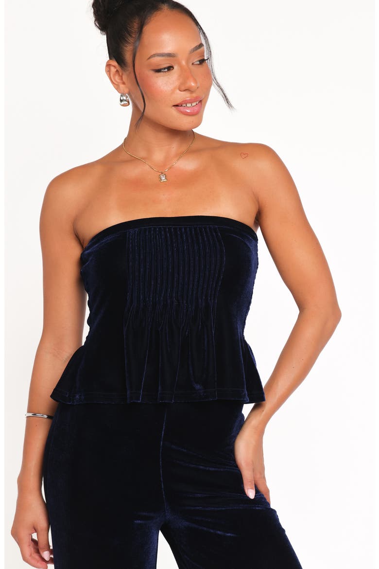 Sutton Strapless Peplum Jumpsuit, Alternate, color, MIDNIGHT BLUE VELVET