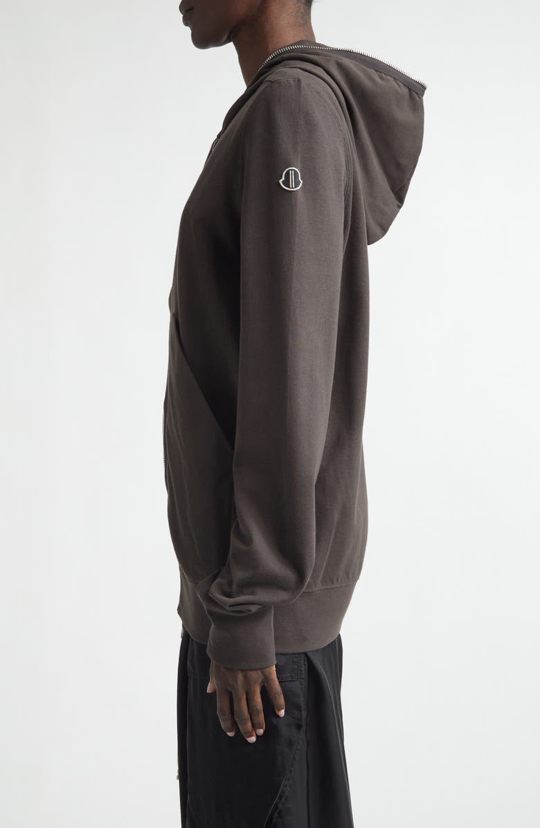 Moncler Cotton Zip Hoodie, Alternate, color, Brown
