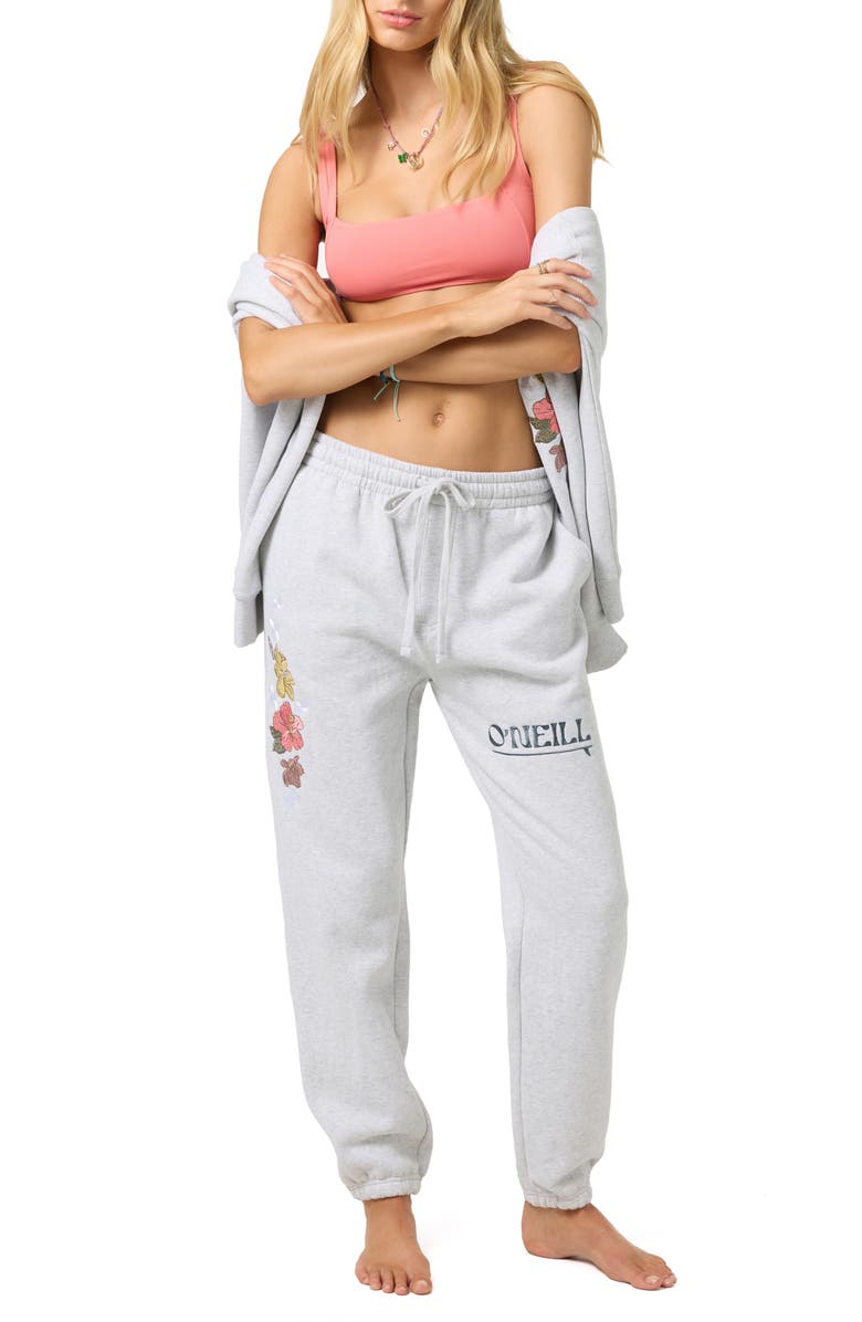 O'Neill Relaxed Embroidered Joggers, Alternate, color, Heather Grey