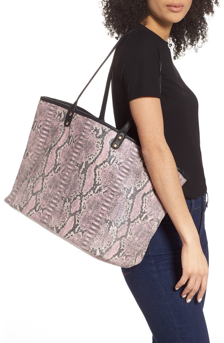 Mali + Lili Reversible Vegan Leather Tote, Alternate, color,