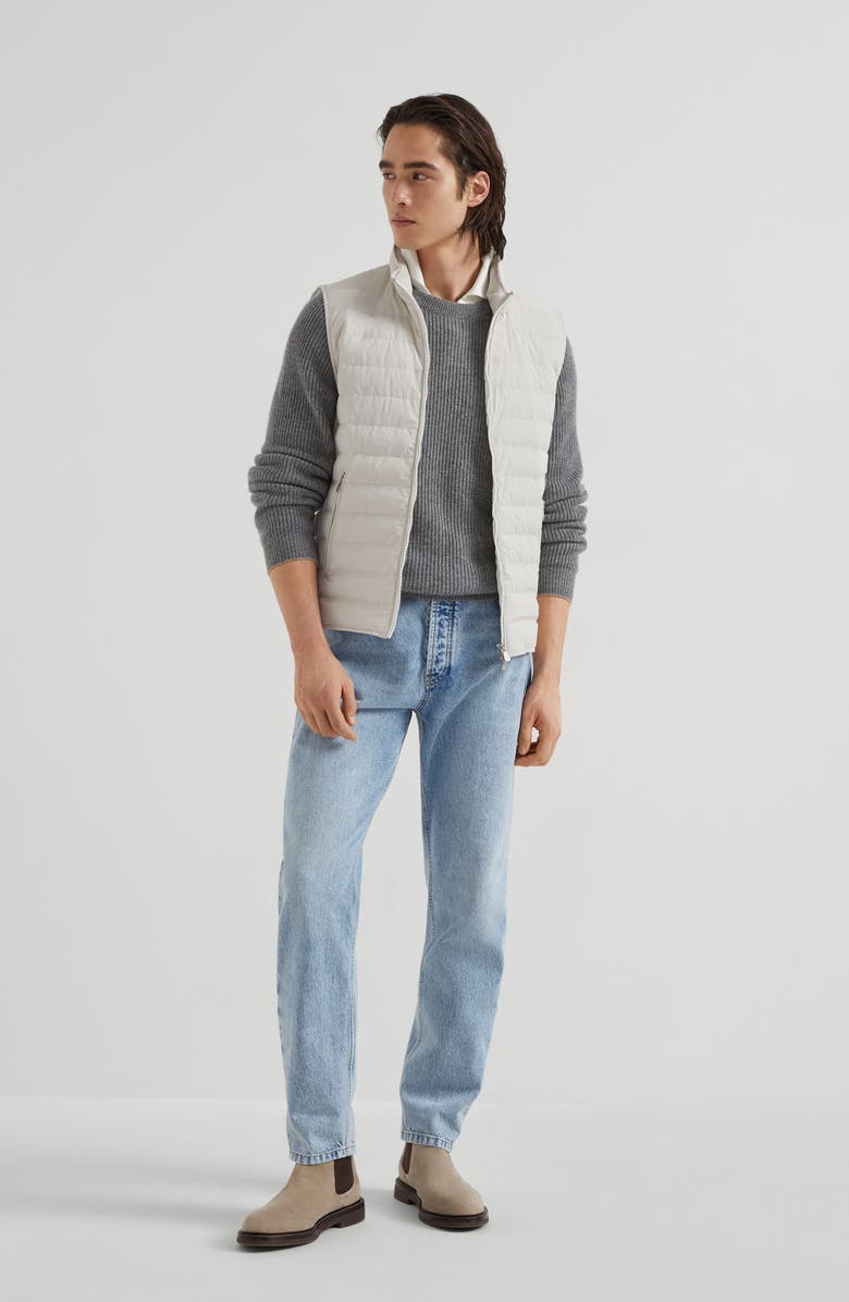 Brunello Cucinelli Lightweight down vest, Alternate, color, Ivory