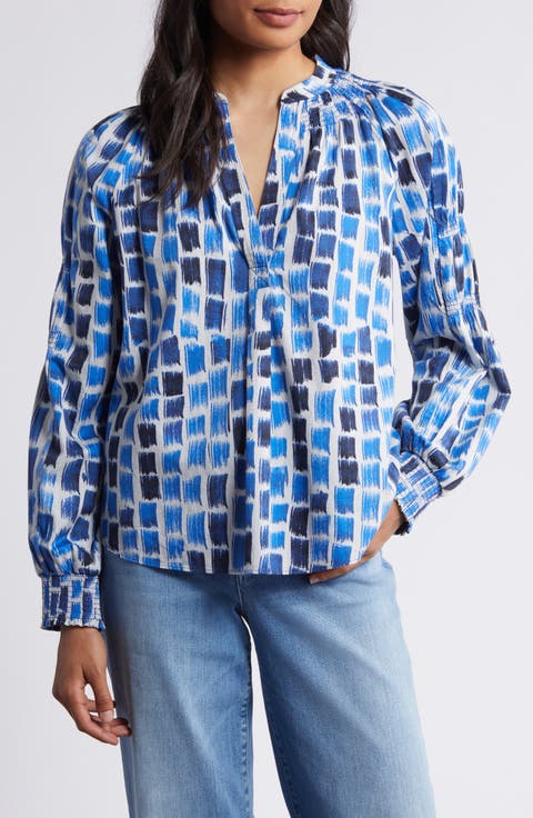 Brushstrokes Print Pullover Top (Regular & Petite)