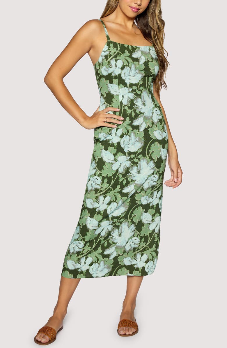 Lost + Wander Petal Grove Back Cutout Dress, Alternate, color, Green Multi