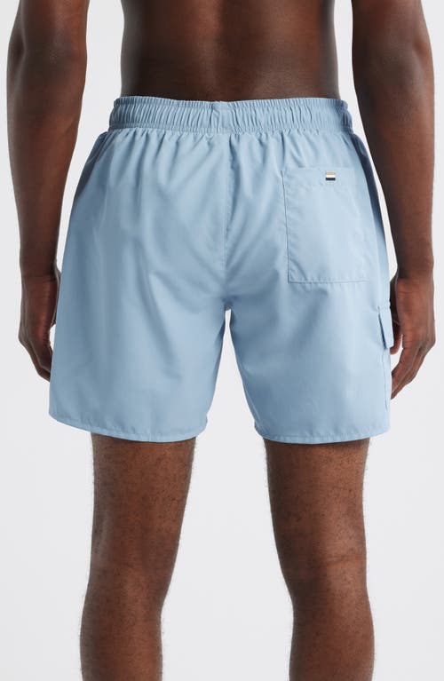 Hugo Boss Boss Solid Stretch Swim Trunks In Blue