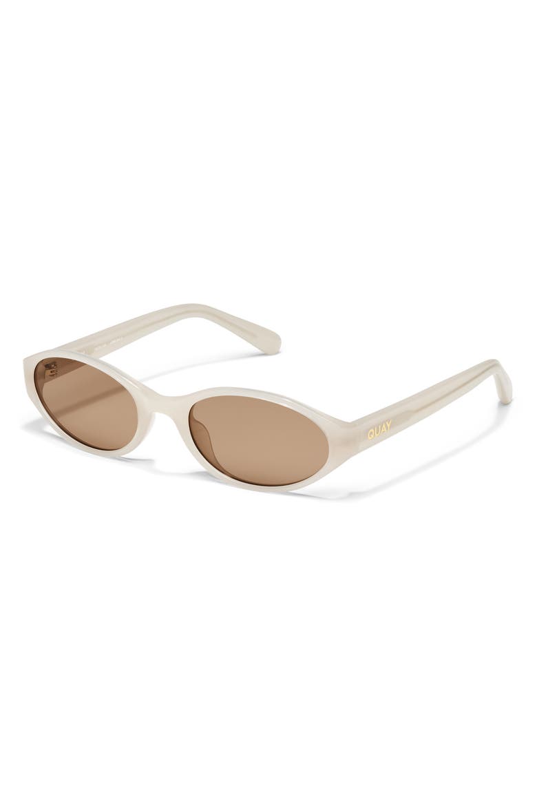 Aura Points 55mm Oval Sunglasses, Alternate, color, BONE/ TAN