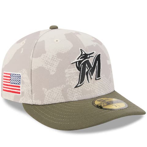 Men's New Era Light Beige/Olive Miami Marlins 2025 Armed Forces Day 59FIFTY Fitted Hat