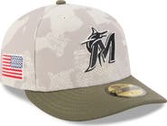 New Era Men's New Era Light Beige/Olive Miami Marlins 2025 Armed Forces Day 59FIFTY Fitted Hat