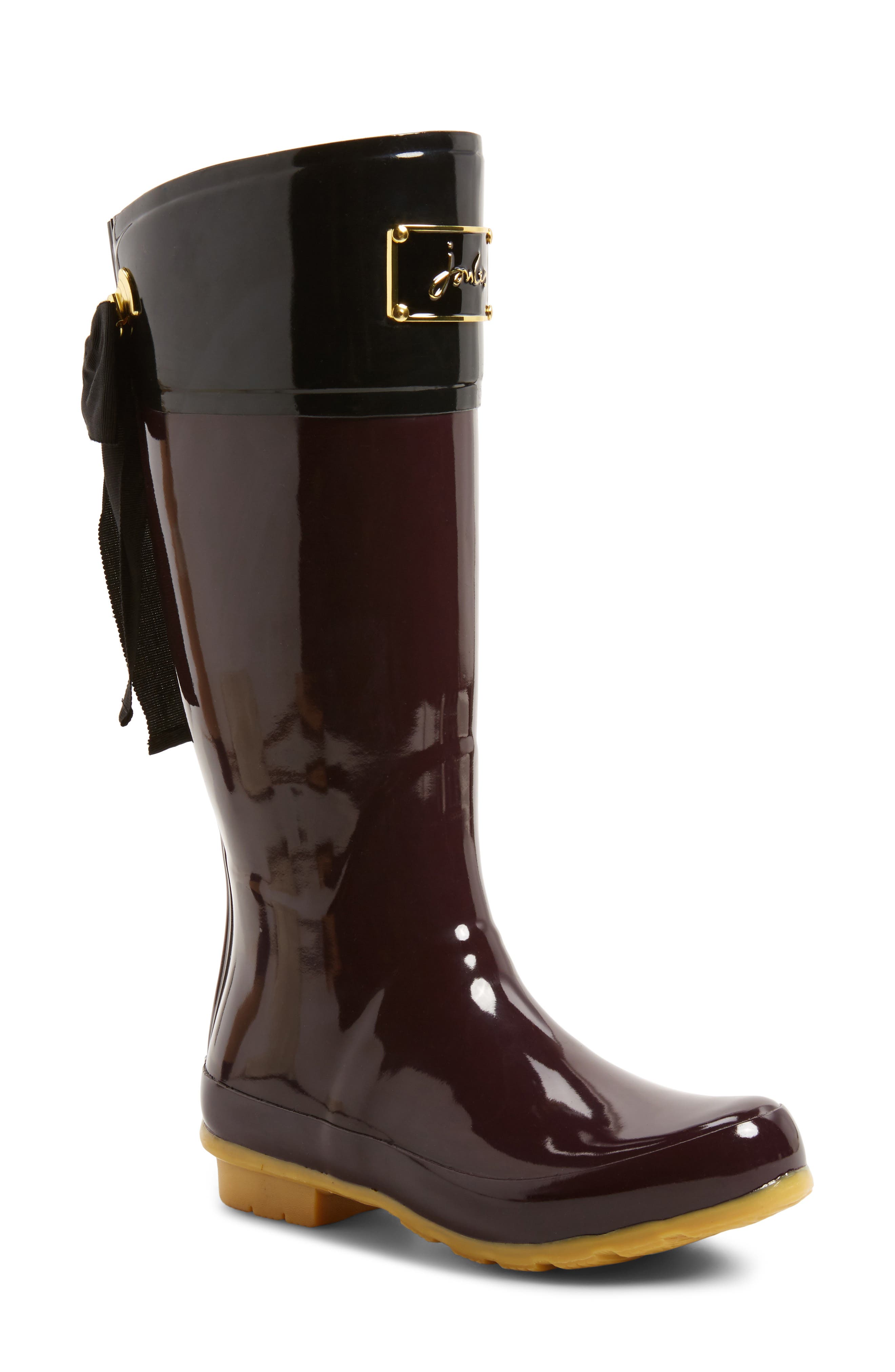 'Evedon' Rain Boot, Main, color, BURGUNDY