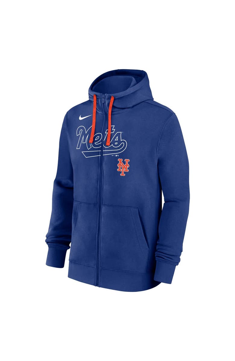 Nike Men's Nike Royal New York Mets Knockout Script Full-Zip Hoodie, Alternate, color, 