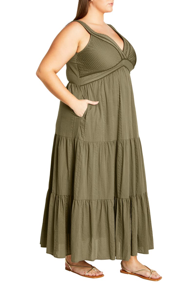 Bella Tiered Cotton Maxi Sundress, Alternate, color, OLIVE