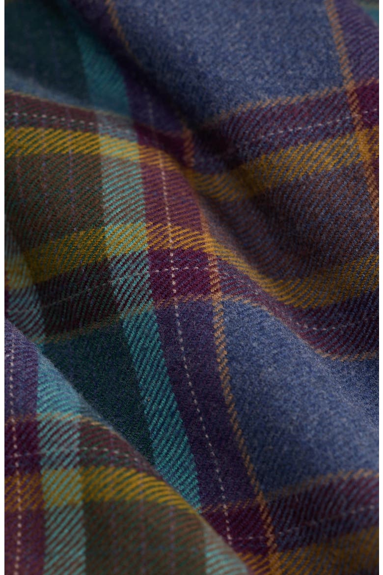 Plad Brushed Cotton Flannel Button-Down Shirt, Alternate, color, BLUE/ PRPL