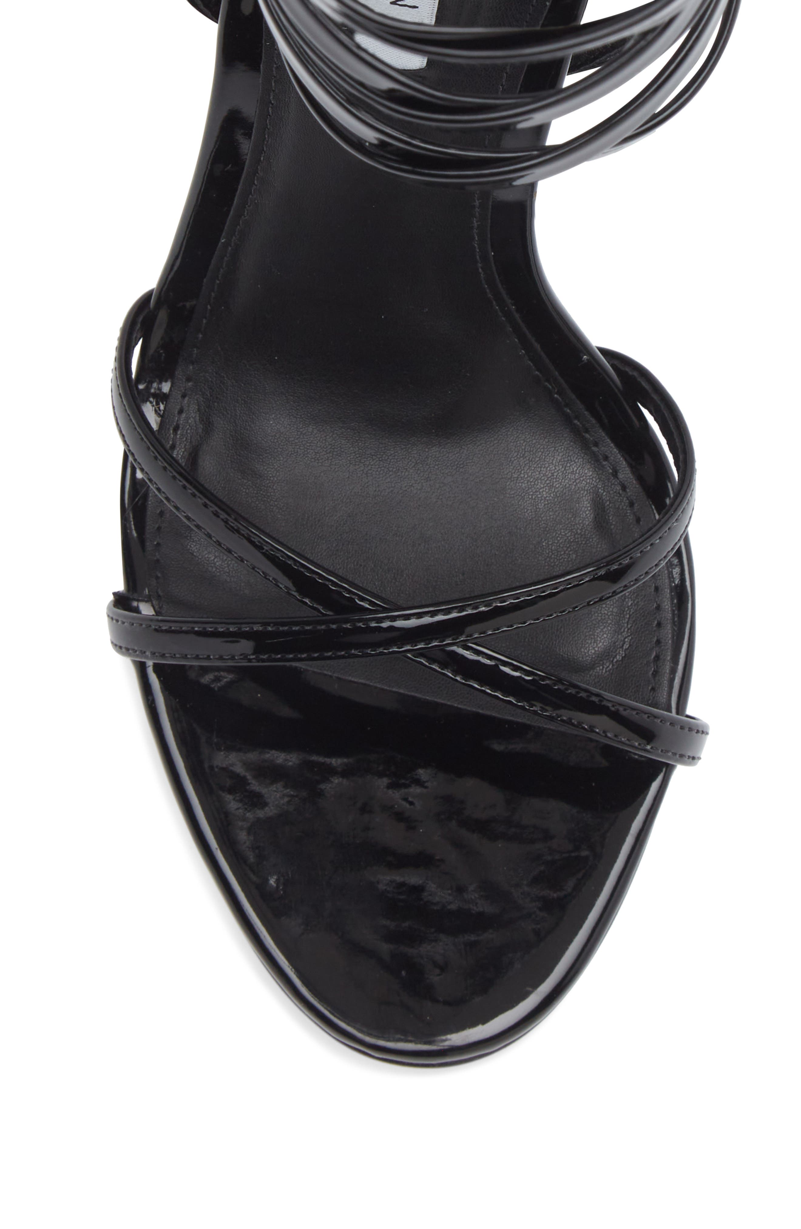 Steve Madden Neri Wrap Heeled Sandal, Alternate, color, Black Patent