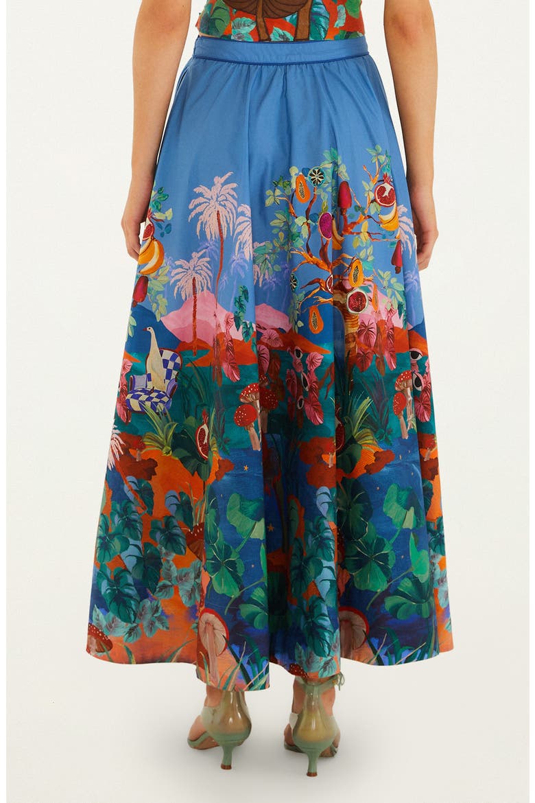 Dream Landscape Organic Cotton Maxi Skirt, Alternate, color, MULTICOLOR