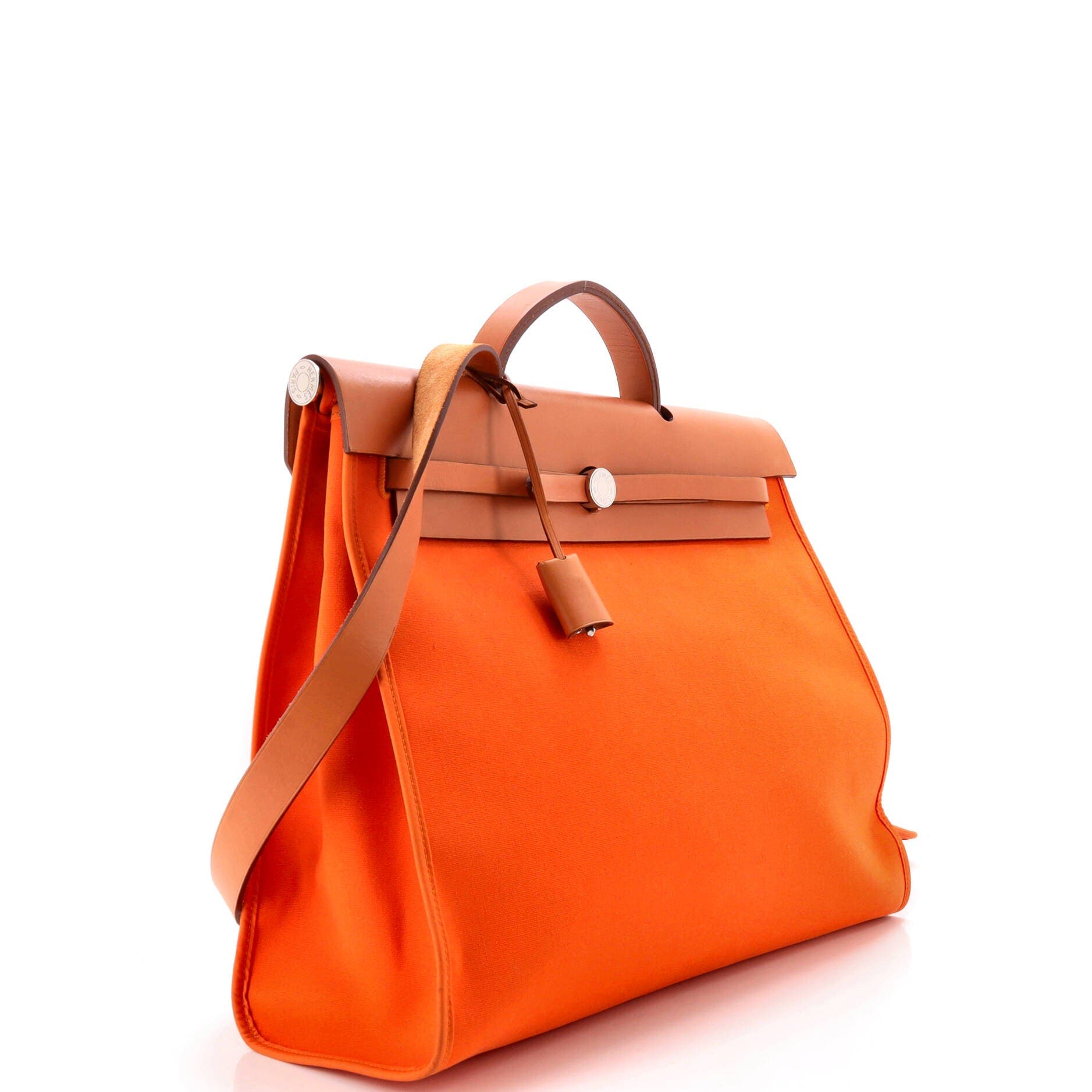 Herbag Zip Leather and Toile 39, Alternate, color, Orange